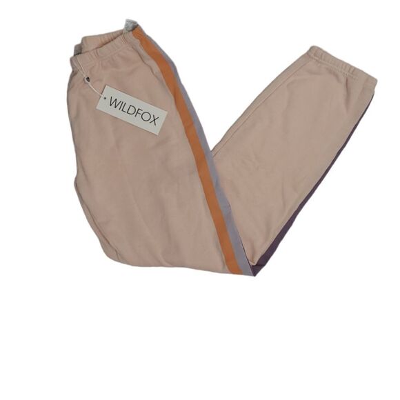 NEW Wildfox knox peach grapefruit stripe jogger sweatpants M - Picture 4 of 10